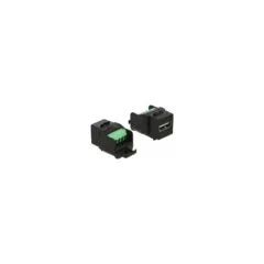 Keystone Modul USB 2.0 A Buchse zu Terminalblock schwarz