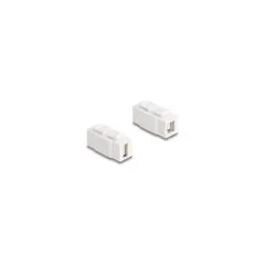Keystone Modul USB 2.0 Typ-A Buchse zu USB 2.0 Typ-B Buchse beidseitig einbaubar weiß