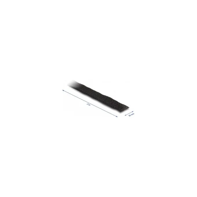 Klettband auf Rolle mit Schlaufe L 3 m x B 20 mm schwarz — image 2