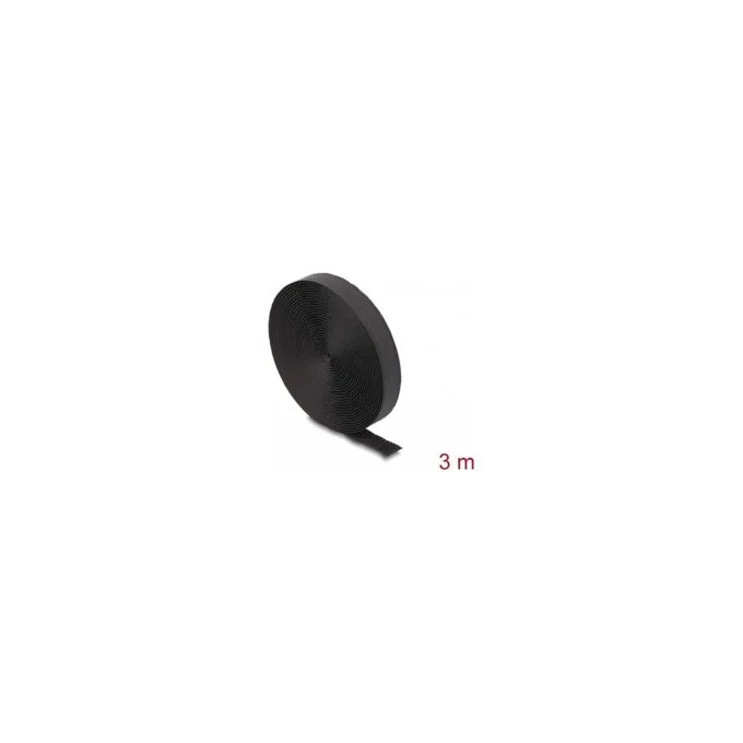 Klettband auf Rolle mit Schlaufe L 3 m x B 20 mm schwarz — image 4