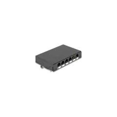 Leergehäuse 6 Port für Keystone RJ-Module schwarz - zur Montage an Tisch. Wand oder Hutschiene