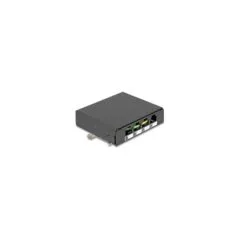 Leergehäuse 4 Port für Keystone RJ-Module schwarz - zur Montage an Tisch. Wand oder Hutschiene