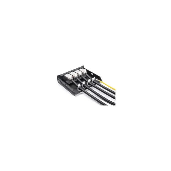 Leergehäuse 4 Port für Keystone RJ-Module schwarz - zur Montage an Tisch. Wand oder Hutschiene — image 7