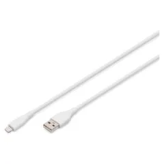 Lightning Silikon Anschlusskabel. USB-A - Lightning 0.5m. weiß