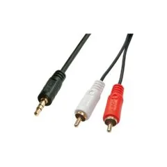 LINDY Audiokabel RCA 3.5mm 1m 2xRCA 3.5mm m m vergoldet