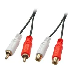 LINDY Audiokabel Stereo 2m 2xRCA (Cinch) m f vergoldet