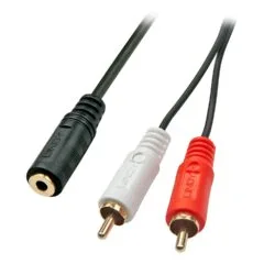 LINDY Audiokabel Stereo 3.5mm 2xRCA F M 0.25m