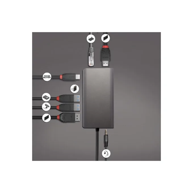 LINDY DST-Mini XT USB-C Mini Dock 4K HDMI&DP PD 3.0 100W — image 4