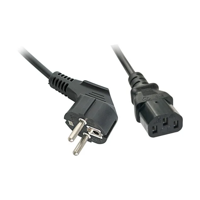 LINDY IEC-Netzkabel 0.7m Schuko-Winkelst. IEC320C13 — image 1