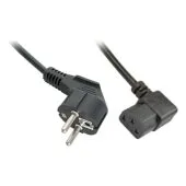 LINDY IEC-Netzkabel abgewinkelt Schuko an C13 2m