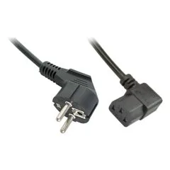 LINDY IEC-Netzkabel abgewinkelt Schuko an C13 2m