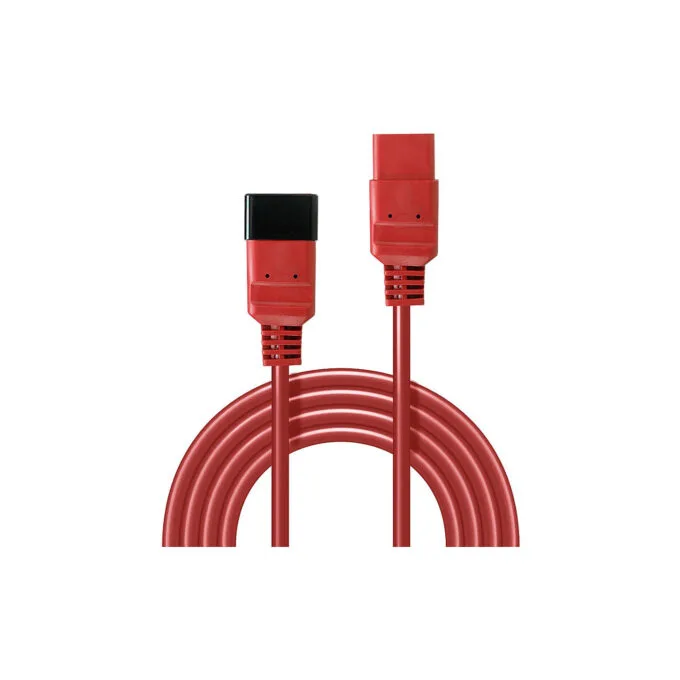 LINDY IEC-Netzverlängerung C19 auf C20 rot 1m extern bulk — image 2