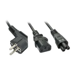 LINDY IEC-Y-Netzkabel an IEC C13 & C5 Schukostecker C13 2m