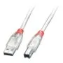 LINDY USB 2.0 Kabel Typ A B transparent M M 0.5m