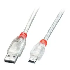 LINDY USB 2.0 Kabel Typ A Mini-B transparent M M 2m