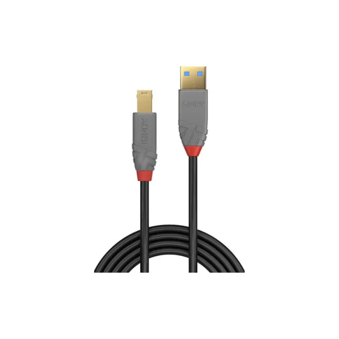 LINDY USB 3.0 Kabel Typ A B Anthra Line M M 1m — image 2