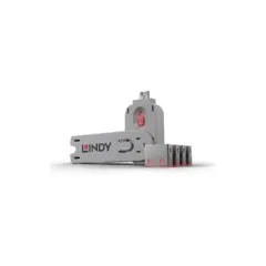LINDY USB Typ A Portschlösser 4xPink mit Schlüssel