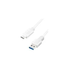 Logilink USB-C Kabel 3.2 Gen1, C M zu USB-A M, weiß 3 m
