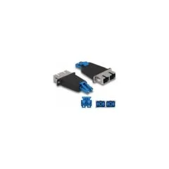 LWL Hybrid Kupplung LC Duplex Stecker zu SC Duplex Buchse blau