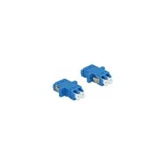 LWL Kupplung LC Duplex Buchse zu LC Duplex Buchse Singlemode 2 Stück blau