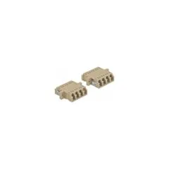 LWL Kupplung LC Quad Buchse zu LC Quad Buchse Multimode 2 Stück beige