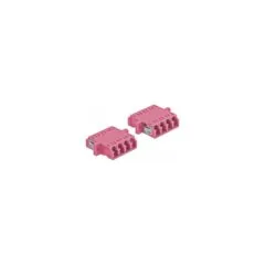 LWL Kupplung LC Quad Buchse zu LC Quad Buchse Multimode 2 Stück violett