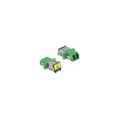 LWL Kupplung mit Laserschutzklappe LC Duplex Buchse zu LC Duplex Buchse Singlemode grün