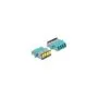 LWL Kupplung mit Laserschutzklappe LC Quad Buchse zu LC Quad Buchse Multimode aqua