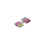 LWL Kupplung mit Laserschutzklappe LC Quad Buchse zu LC Quad Buchse Multimode violett