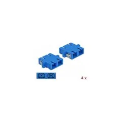 LWL Kupplung SC Duplex Buchse zu SC Duplex Buchse Singlemode 4 Stück blau