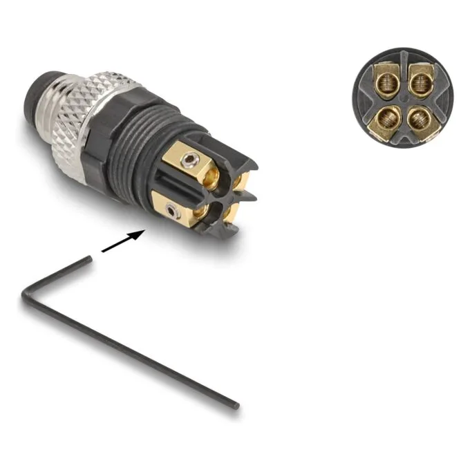 M8 Steckverbinder A-kodiert 4 Pin Stecker zur Montage mit Schraubanschluss — image 4