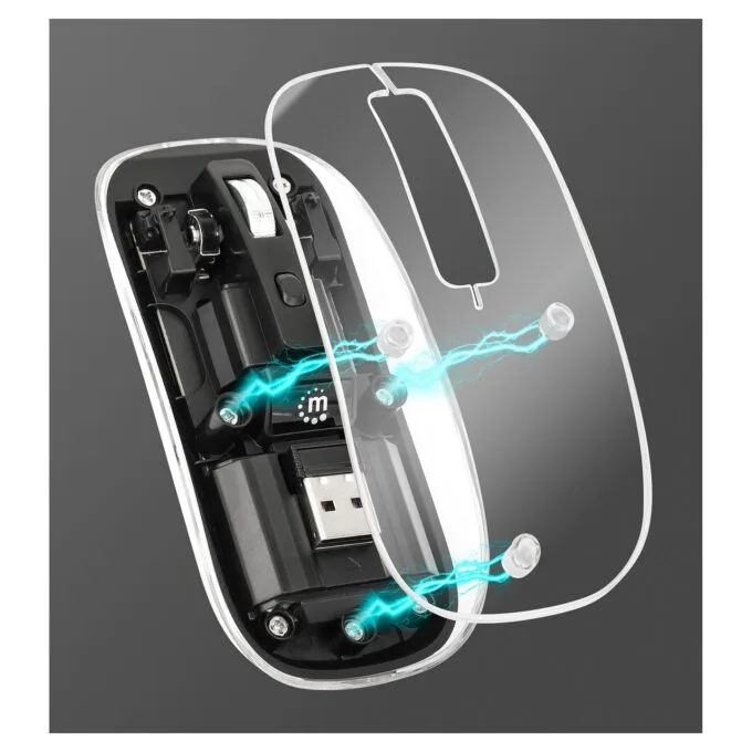 MANHATTAN Funkmaus USB-A 4Tasten RGB LED schwarz transparent — image 2