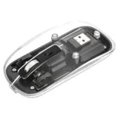 MANHATTAN Funkmaus USB-A 4Tasten RGB LED schwarz transparent
