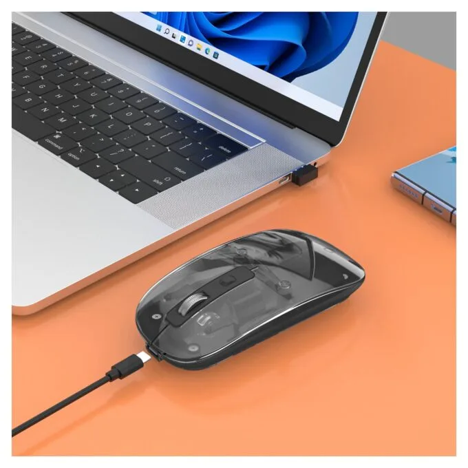 MANHATTAN Funkmaus USB-A 4Tasten RGB LED schwarz transparent — image 4