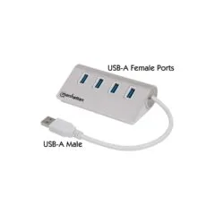 MANHATTAN Hub 4-Port 4xUSB3.0 Alu Strom: USB