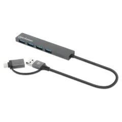 MANHATTAN Kombo-Hub 4Port USB 3.0 Typ-C Typ-A 4xUSB-A Buchse