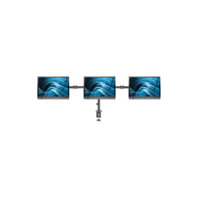 MANHATTAN LCD Monitorhalterung fuer 3 Displays zweichfach schwenkbar Tischhalterung mit 2 Monitorarmen bis 68.58cm 27... — image 5