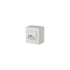 METZ CONNECT Keystone Anschlussdose AP 2 Port unbestuckt reinweiss