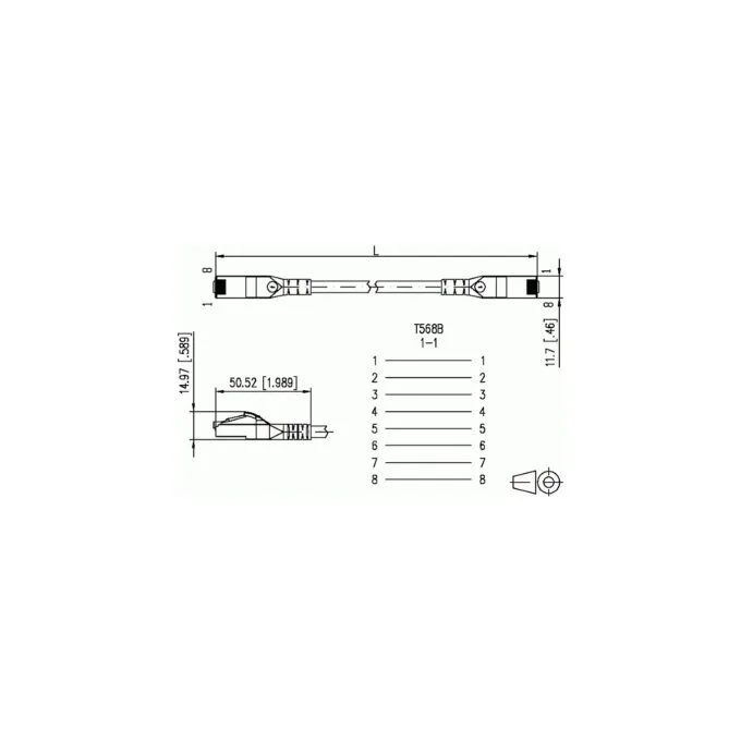 METZ CONNECT Patchkabel S FTP Cat.6A gelb 5.0m — image 2