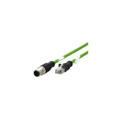 METZ CONNECT Verbindungsleitung M12 ST-RJ45 ST 4-pol D-kodiert gerade-gerade Schleppkette Torsion 2m