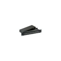 Mini-Patchpanel STP 12xRJ45 Cat.6A,10' 1HE,grau