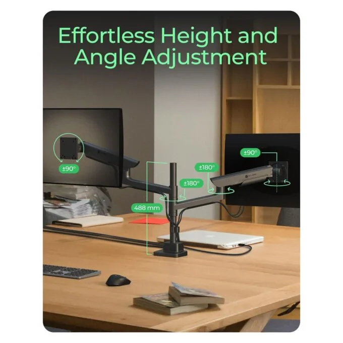 Monitorständer IcyBox 2 Monitore bis zu 57' 27kg Tischmontag — image 4