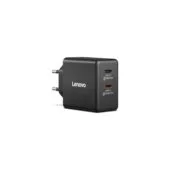 N Lenovo Dual USB-C 65W GaN-Ladegerät Netzteil Schwarz inkl. USB-C Kabel