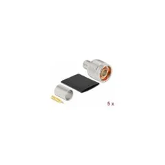 N Stecker zum Crimpen LMR 400 mit passendem Schrumpfschlauch - 5 Stück