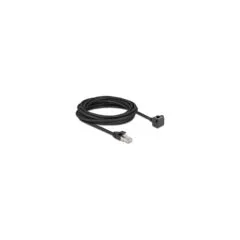 Netzwerk Verlängerungskabel RJ45 Stecker zu RJ45 Buchse 90° gewinkelt Cat.6 F UTP 5 m schwarz