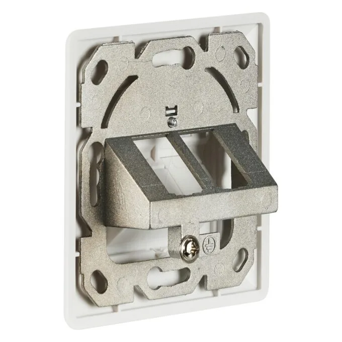 Netzwerkdose 2-fach für Keystones, Weiss, RAL 9003 — image 2