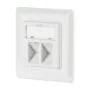Netzwerkdose 2-fach für Keystones, Weiss, RAL 9003