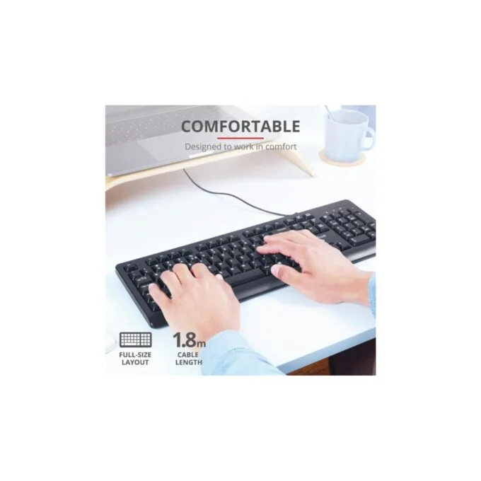 Trust Primo Wired Keyboard GR 24148 - Full Size, Silent Keys, Spill Resistant, USB — image 2