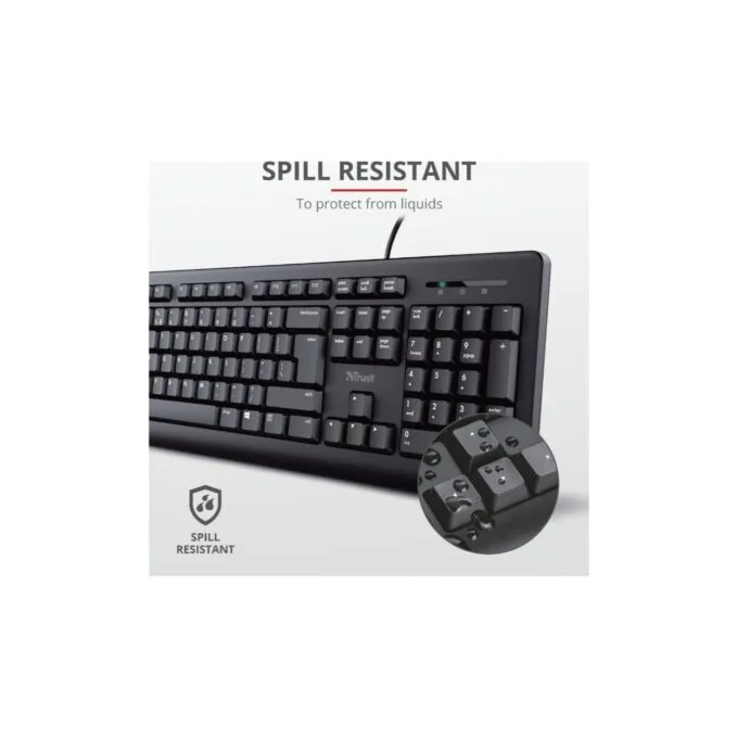 Trust Primo Wired Keyboard GR 24148 - Full Size, Silent Keys, Spill Resistant, USB — image 3