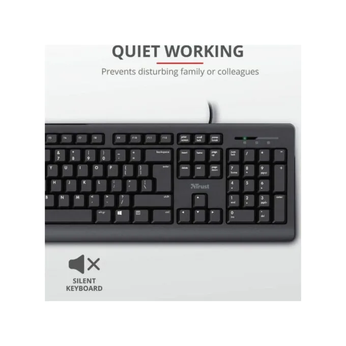 Trust Primo Wired Keyboard GR 24148 - Full Size, Silent Keys, Spill Resistant, USB — image 4